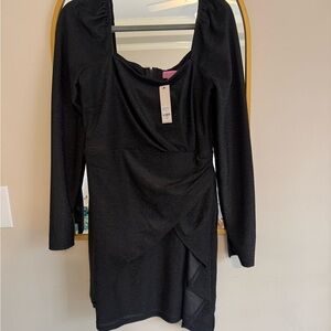 Shimmer Long Sleeve Mini Dress